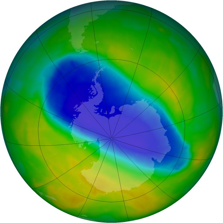 Antarctic ozone map for 11 November 2014